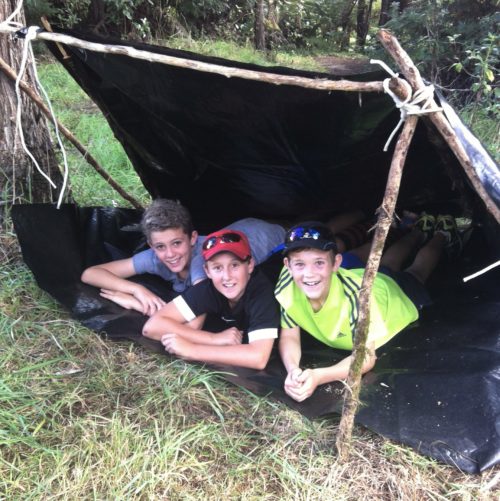 Bush Bivvy built in native forest as part of William Pike Challenge