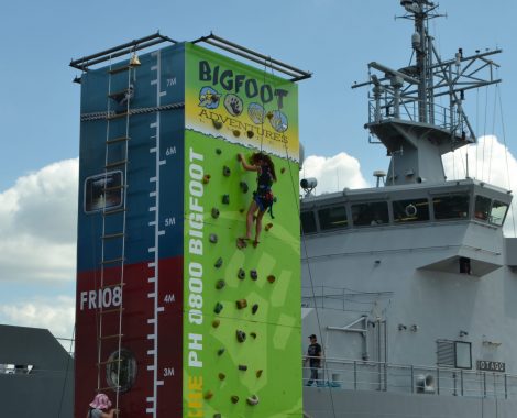 Customized Portable Rock Climbing Wall at Ports of Auckland on January long weekend